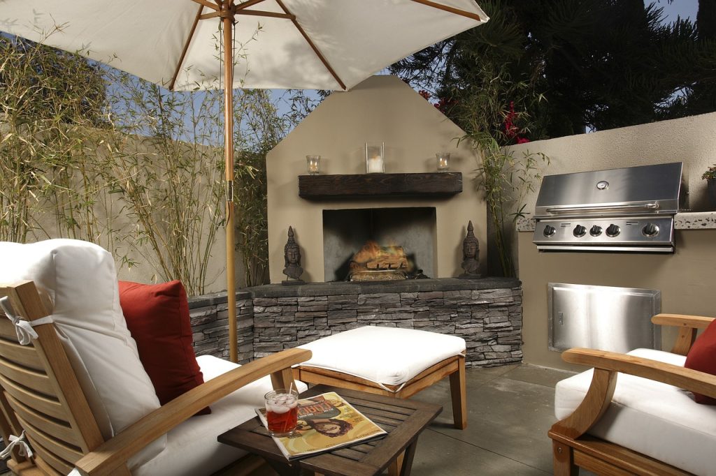 outdoor fireplace