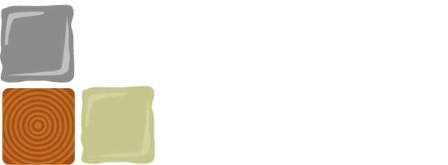 Three abstract colored square patterns