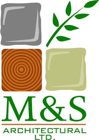 M&S Architectural Ltd logo with leaves and squares.