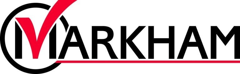 Markham logo with red checkmark.