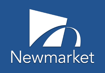 Newmarket logo with blue background