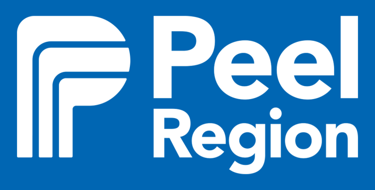 Peel Region logo on blue background