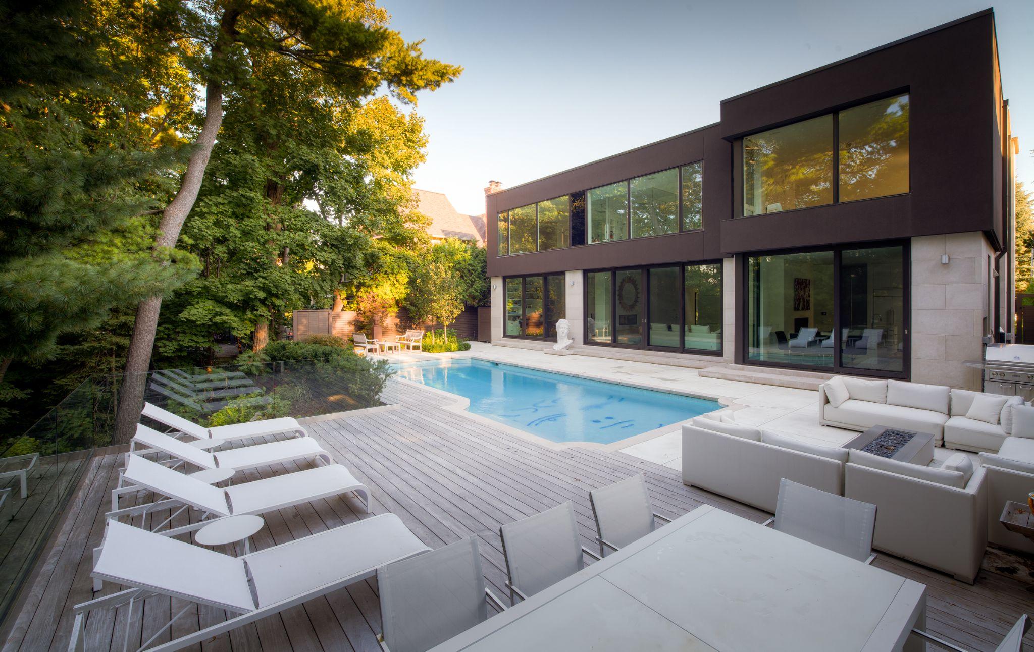 Modern luxury home with pool and outdoor living space
